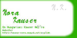 nora kauser business card